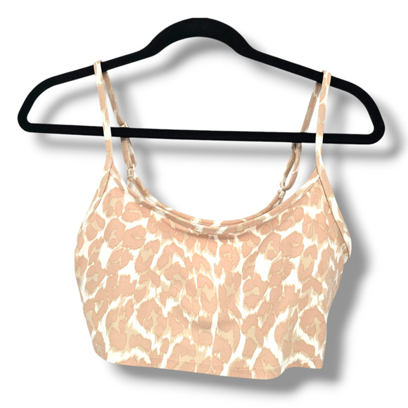 Aerie Women's Cheetah Animal‎ Print Scoop Longline Bikini Top Size Medium - Picture 1 of 11